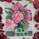 Pink Peonies - 8" x 10" Unframed