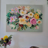 She Loves me Flowers - 40" x 30" Unframed